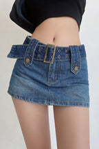 Sexy High Waist Denim Skort A Line Mini Skirt image 1
