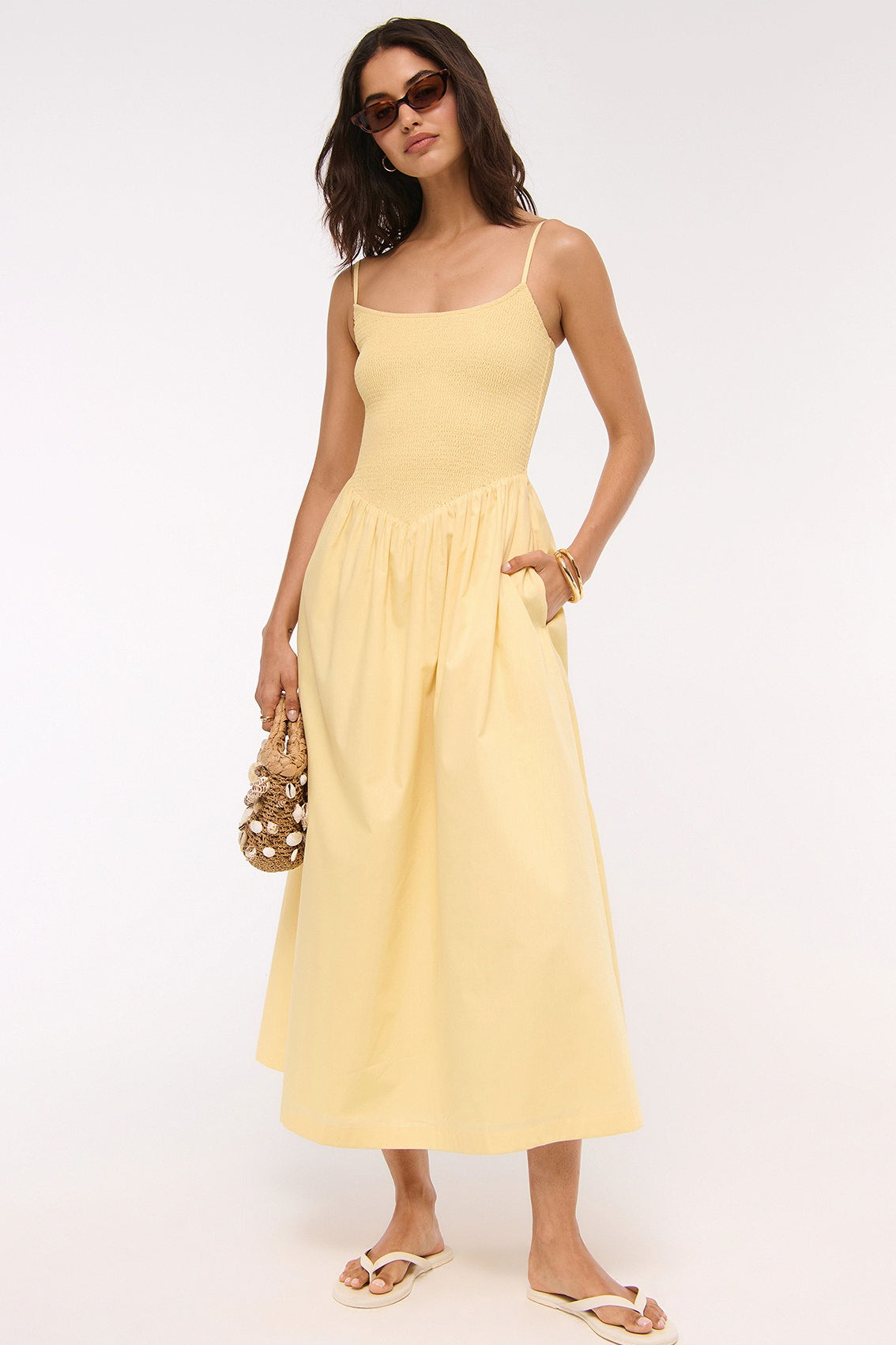 Striped Pocket A-Line Printed Midi Dress image 10