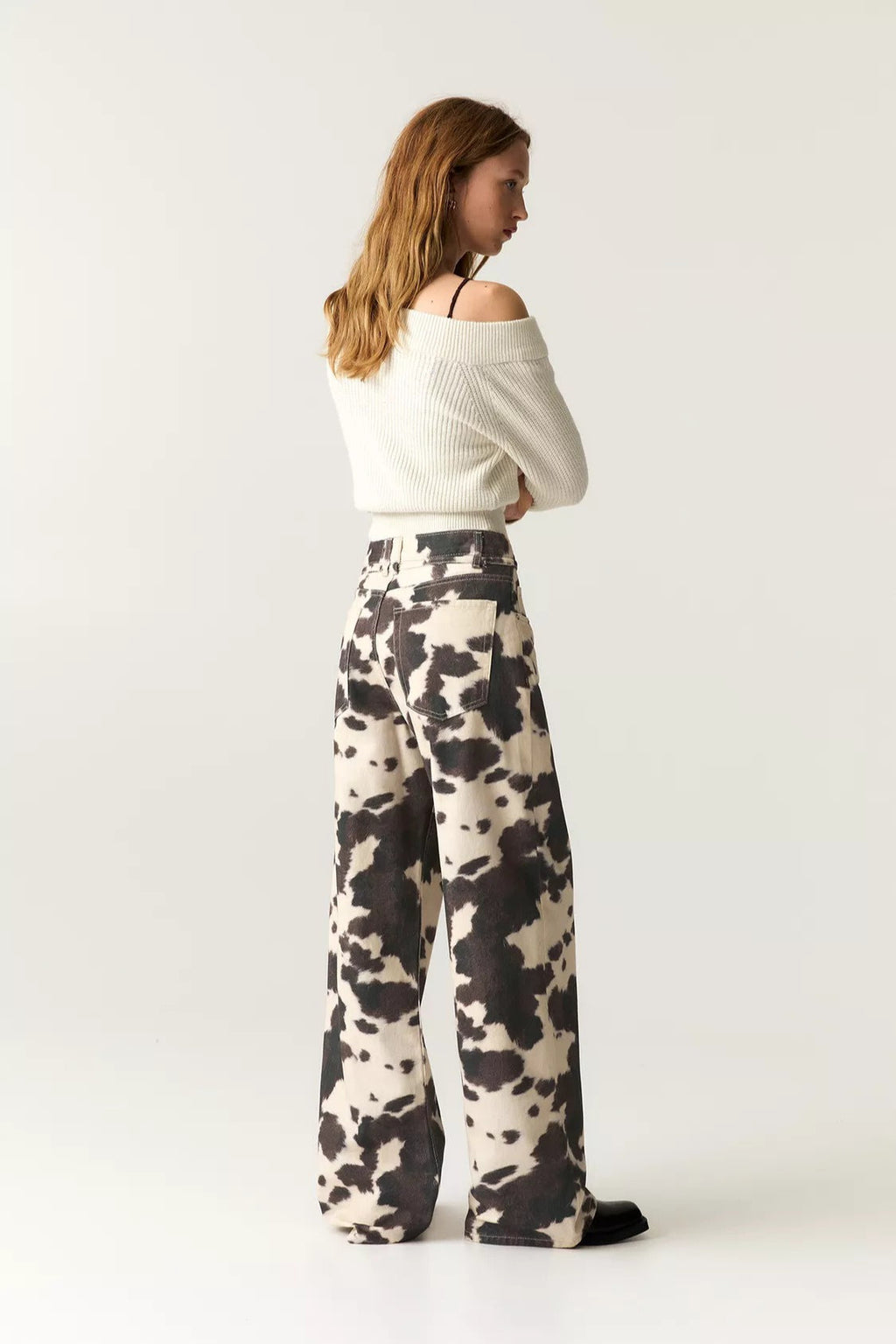 Vintage Cow Print Casual Jeans image 2