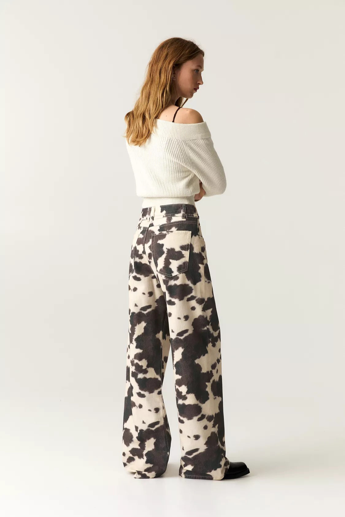 Vintage Cow Print Casual Jeans image 2