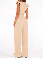 Margot Wide Leg Set detail view styled for Avrienne