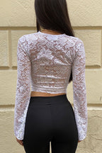 Vintage Sheer Lace Long Sleeve Blouse image 3