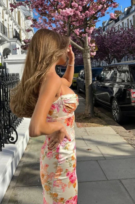 Floral Print Spaghetti Strap V Neck Maxi Dress image 4