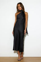 Sexy Satin Slit Hem Backless Midi Dress image 6