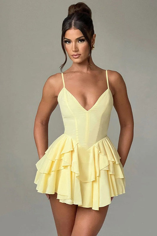 Spaghetti Strap Ruffle Party Dress image 6