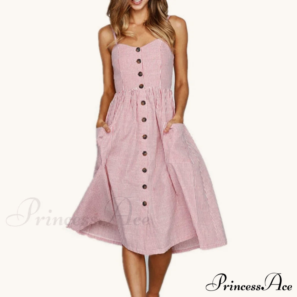 Polka Dot Striped Backless Midi Dress image 19