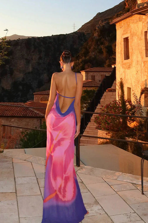 Asymmetrical Backless Cami Maxi Dress image 2