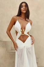 Mesh Hollow Out Boho Dress image 26