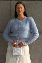Solid Minimalist Relaxed Long Sleeve Knit Cardigan image 8