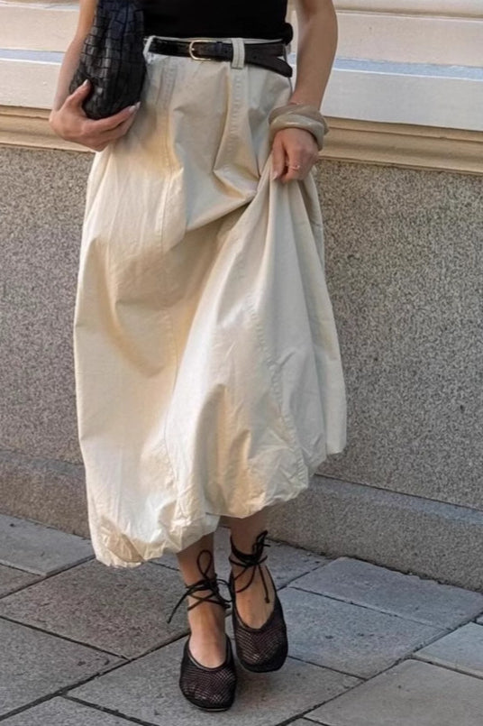 French Style Puff Skirt Spring Midi Skirt image 1