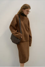 Loose Fit Crew Neck Wool Blend Knit Sweater image 7