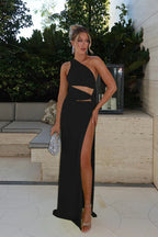 Elegant Sexy Asymmetrical Shoulder Party Dress image 6