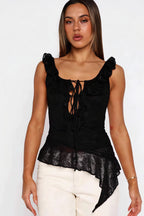 Chic White Lace Tie Backless Tank Top image 7