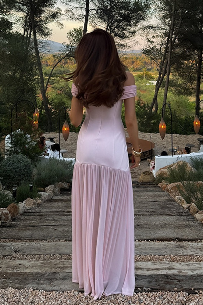 Tube Off Shoulder Mesh Patch Bodycon Maxi Dress image 4
