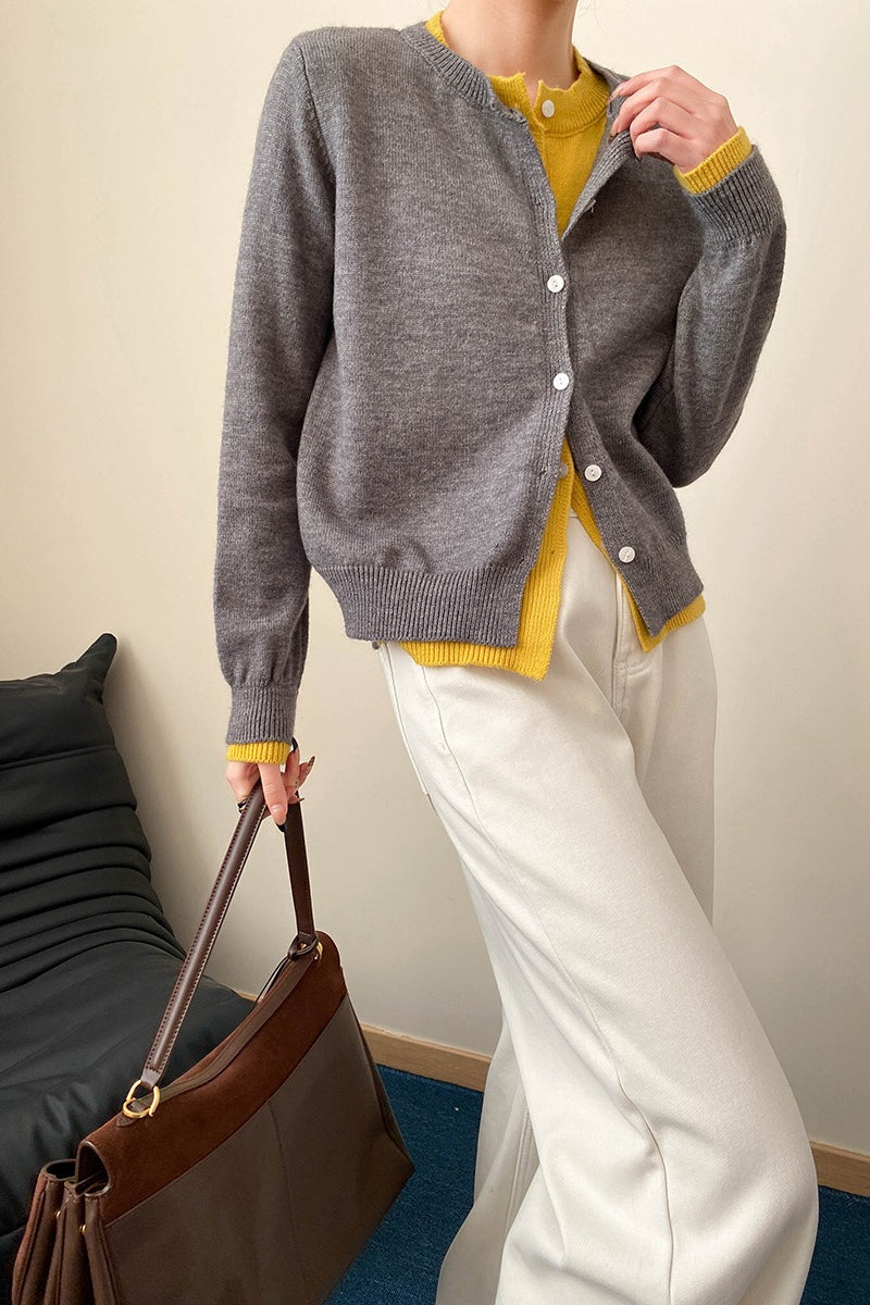 Contrast Panel Layering Cardigan image 4