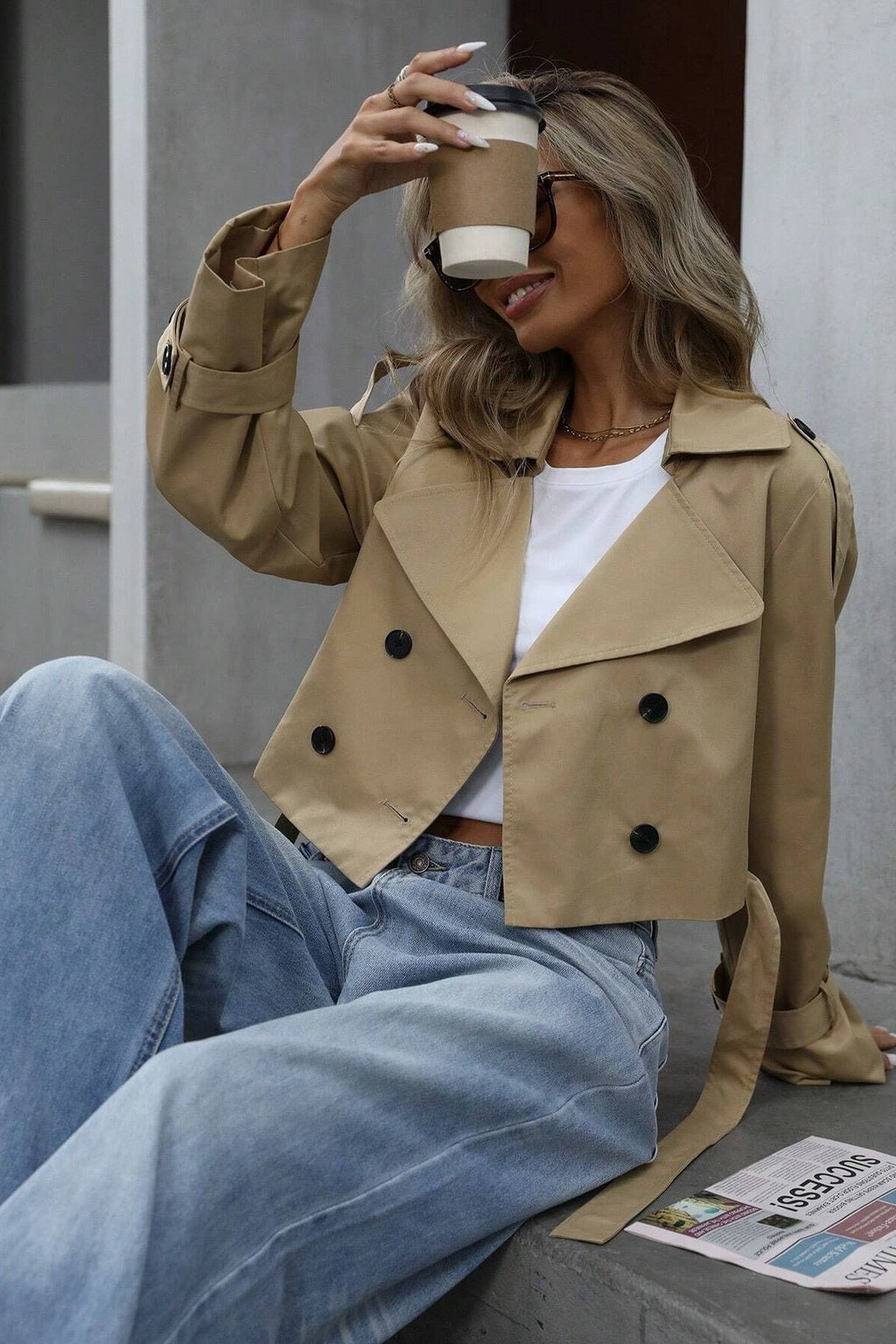 Casual Double Button Short Jacket image 8