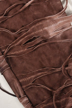 Ripped Fringe Tie Flared Pants image 4