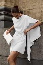 Simple Irregular Sleeveless Waist Mini Dress image 4