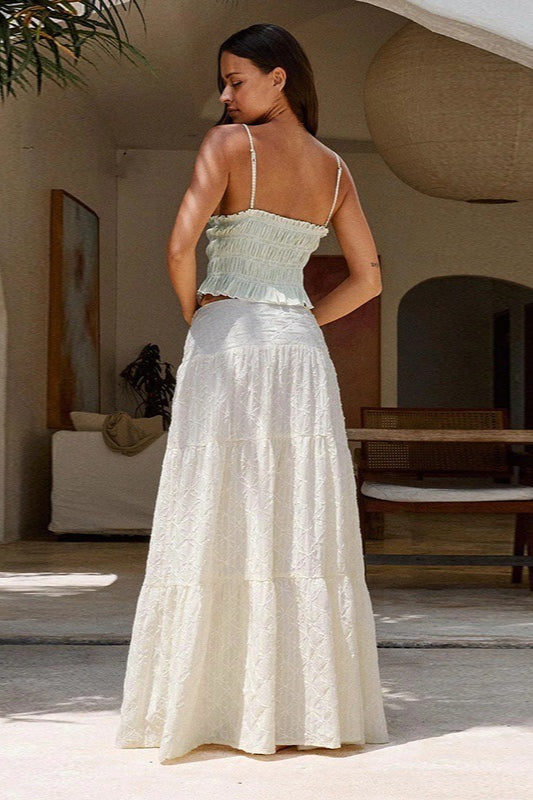 Elegant Jacquard Waist-Cinching Side Slit Skirt image 4