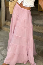 Sexy Color Block Tiered Ruffle Flowy Skirt image 3