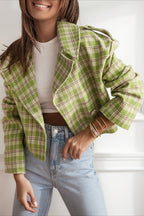 Plaid Wool Blend Blazer Coat image 1