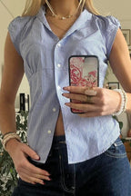 Versatile Red White Plaid Blouse image 6