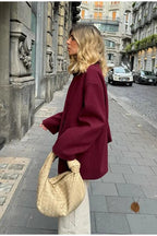 Scarf Collar Single Breasted Wool Coat image 4