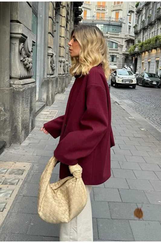 Scarf Collar Single Breasted Wool Coat image 4