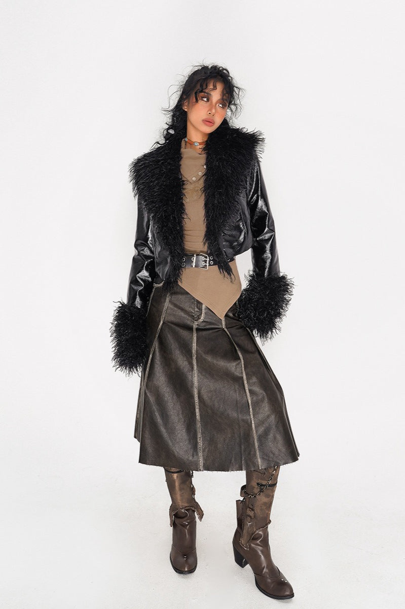 Vintage Style Glossy Jacket Coat image 4