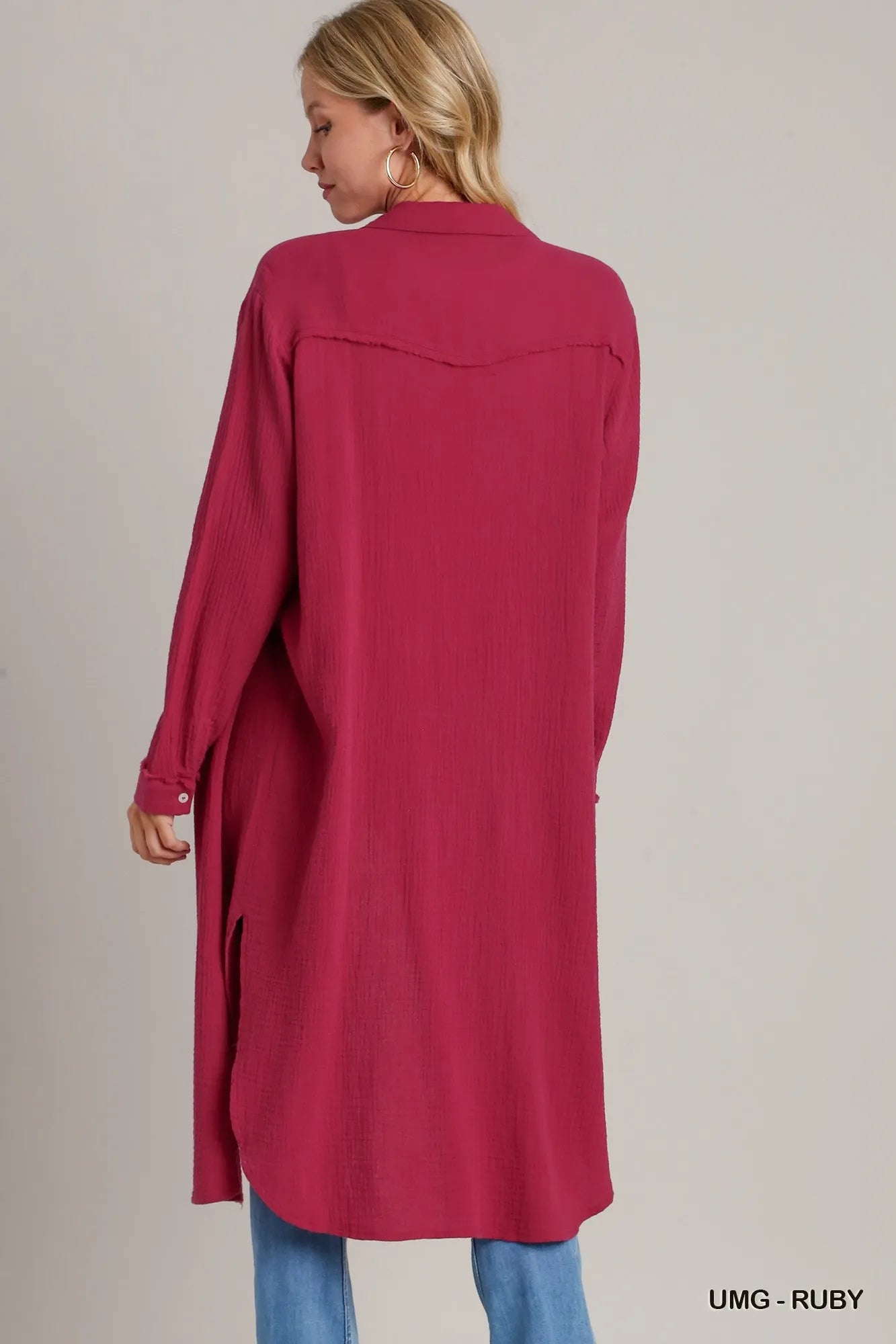 Lisette Shirt Dress detail view styled for Avrienne