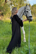 Solid Loose Slouchy Flared Hem Maxi Dress image 7