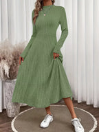 Renee Knit Midi Dress detail view styled for Avrienne