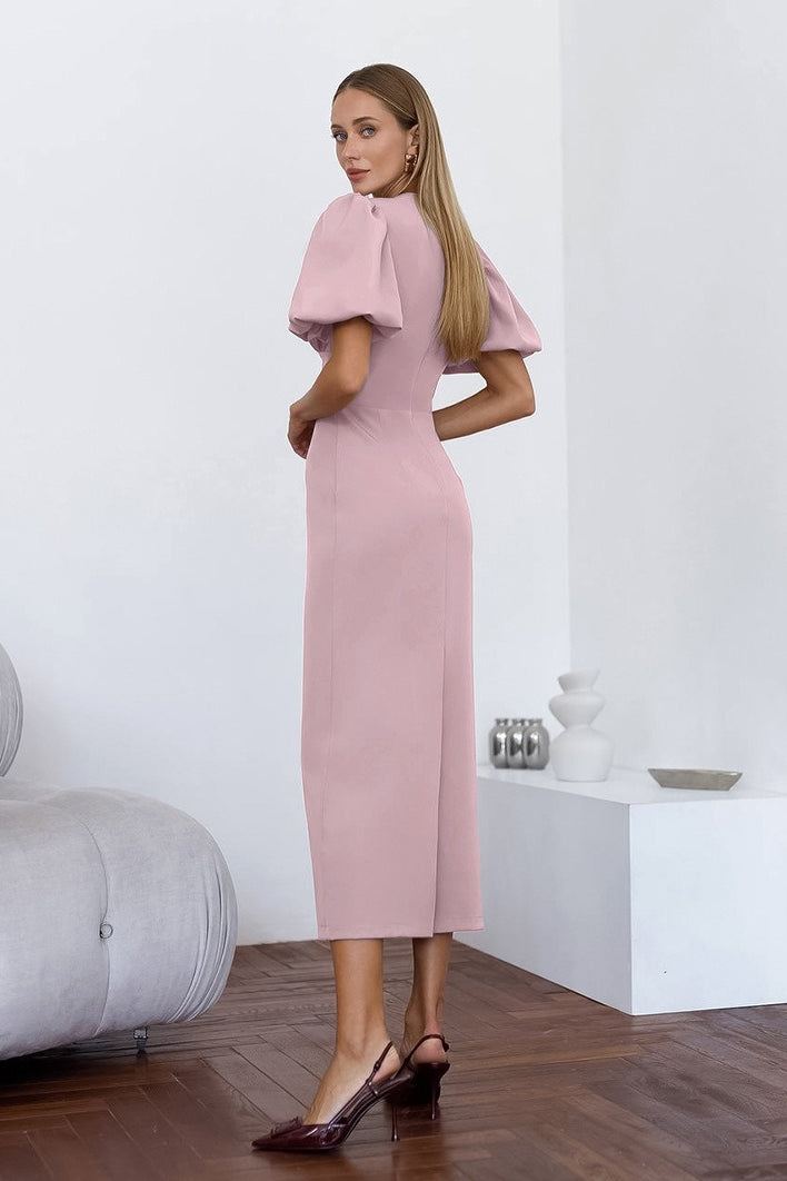 Elegant Sexy Puff Sleeve Bodycon Maxi Dress image 6