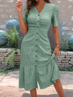 Sienna Eyelet Midi Dress styled for Avrienne