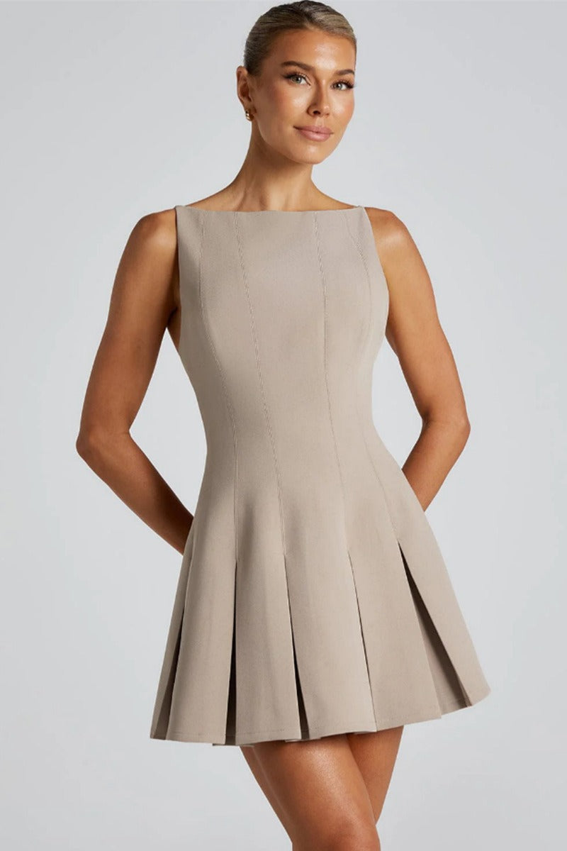 Solid Color Wide Hem Sleeveless Cocktail Dress image 8