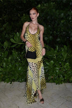 Sexy U Neck Backless Animal Print Maxi Dress image 1