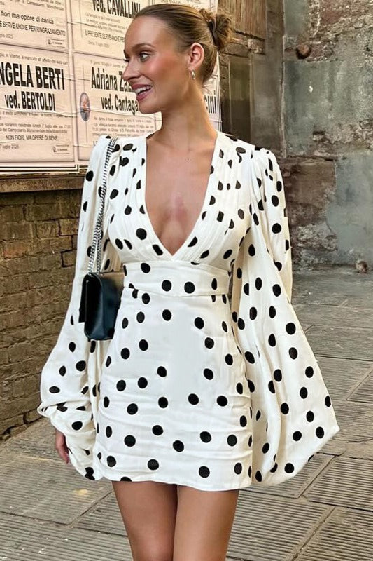 Vintage Polka Dot Bodycon Mini Dress image 1