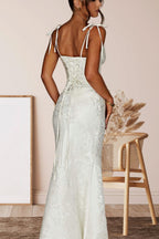 Solid Sash Backless Mermaid Formal Dress image 9