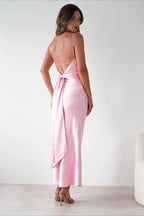 Satin Backless Tie Party Dress image 21