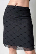 Mesh Plaid Bow Wrap Skirt image 1