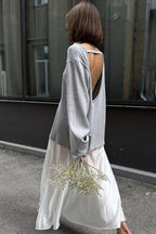 Backless Loose Fit Knit Blouse image 8