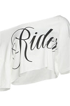 Casual Off Shoulder Cropped Print T-Shirt image 5
