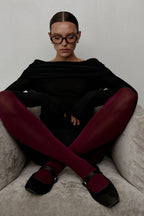 Slim Fit Slit Neck Long Sleeve Knit Top image 2