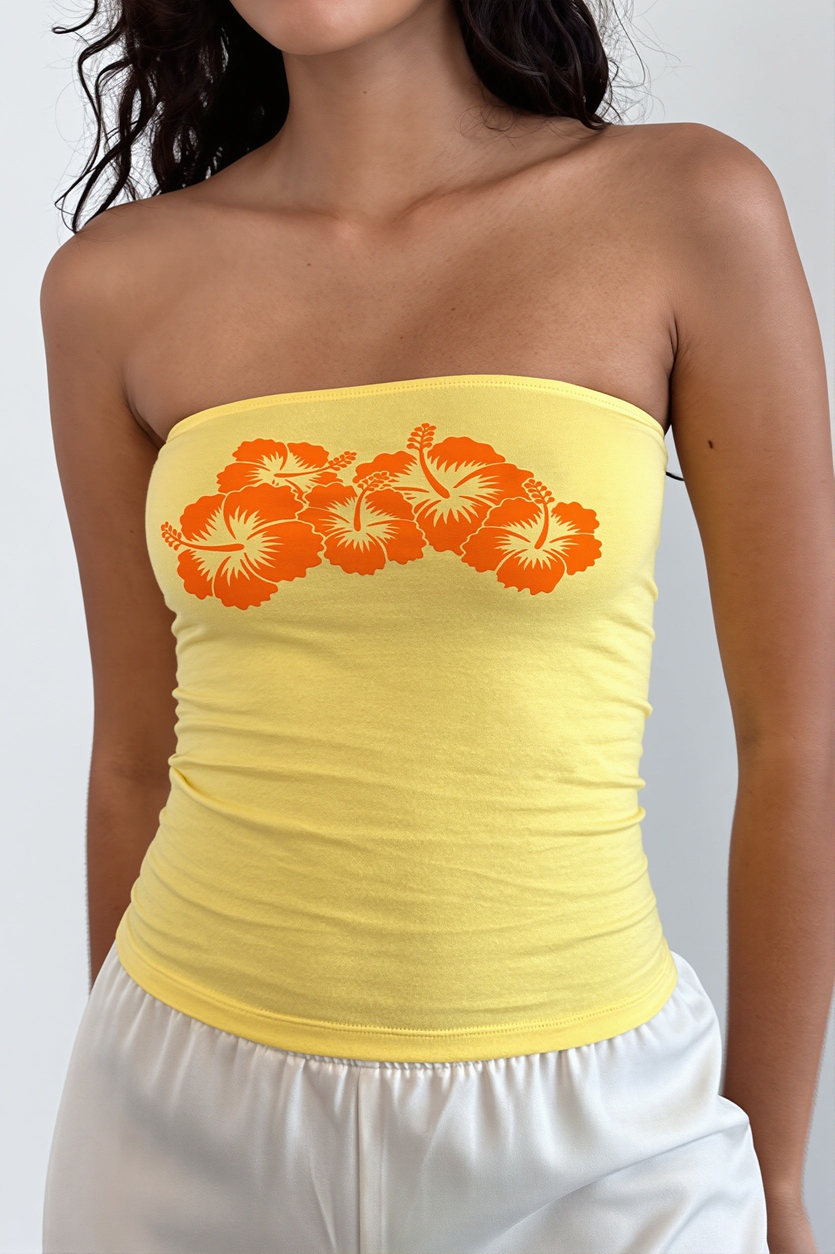 Printed Strapless Backless Crop Top Sexy Slim Blouse image 3