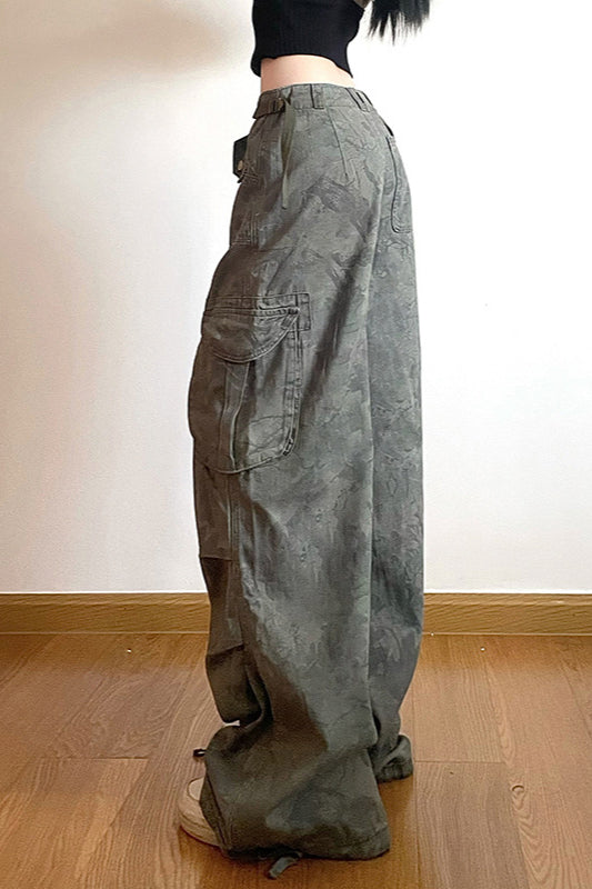 Vintage Camo Wide-Leg Cargo Pant image 4