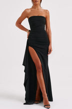 Sexy Strapless Slit Evening Party Dress image 8