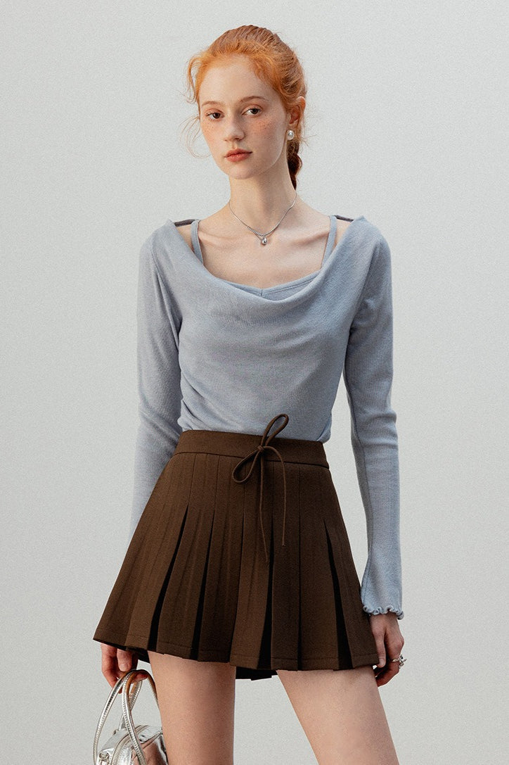 Burgundy Mock Two Piece Knit Top image 12