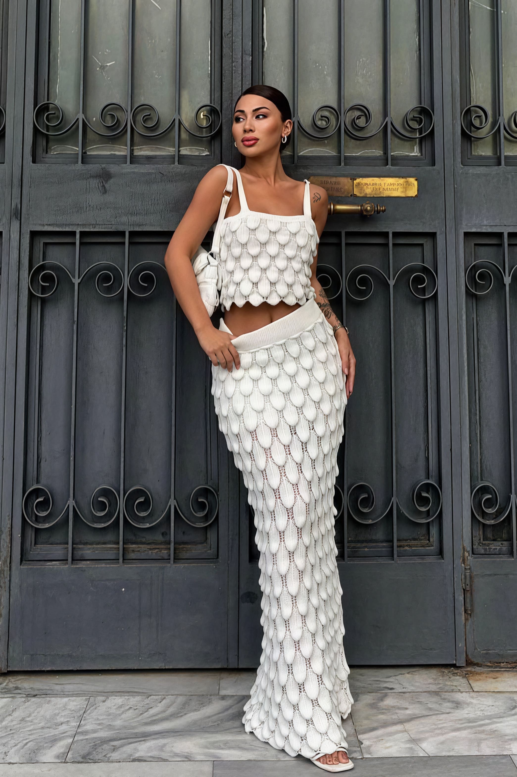 Chic Scale Print Cami Set With Mini Skirt Two Piece Set image 1