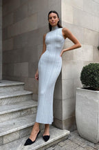 Sleeveless Turtleneck Knit Sweater Dress image 20