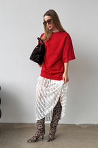 Vintage Lace Hollow Midi Skirt image 4
